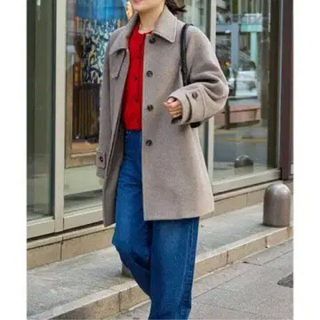 울 피 코트 그레이