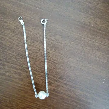 실버 펄 장식 팔찌