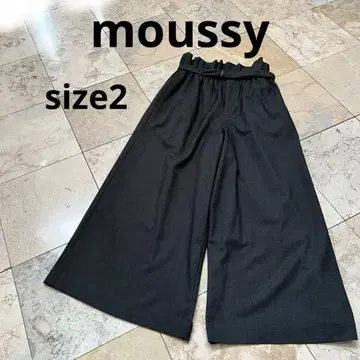 새상품급 [ moussy ] 마우지 와이드 팬츠 벨트 포함 다크 그레이