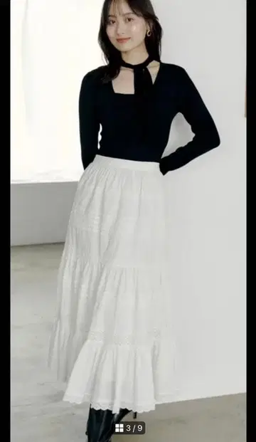 SNIDEL 초커 리본 니트