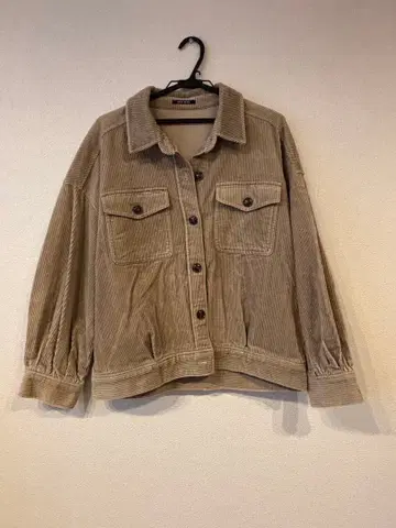 원 웨이 베이지 코듀로이 자켓