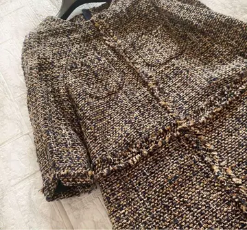 두지엠 클라세 트위드 원피스 셋업풍 원피스 노카라