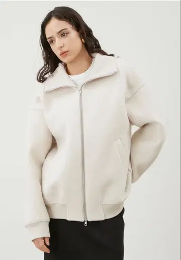 미라 오웬 본딩 더블 ZIP 블루종 미사용 택 포함