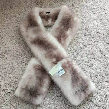 ANTEPRIMA 퍼 스카프 베이지 브라운