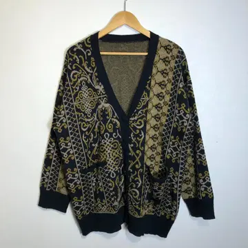 기하학 패턴 남성용 가디건