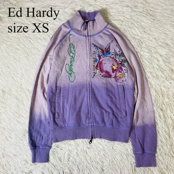 에드 하디 Y2K 럭셔리 뒷면 로고 맨투맨 트랙 자켓 라벤더