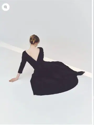 L'aube blanc 턱 드레이프 자카드 드레스