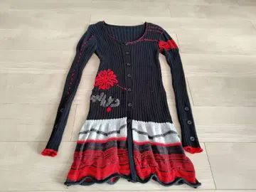 Desigual 꽃무늬 자수 니트 가디건