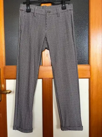 센소유니코 팔레트 체크 무늬 슬림 핏 캐주얼 팬츠