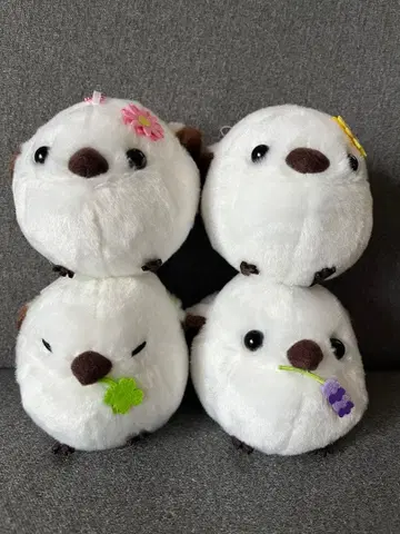 후쿠후쿠 시마에나 가 봉제 인형 마스코트 컬러풀 플라워 4점 세트