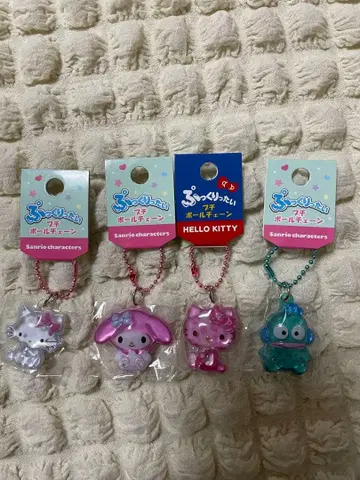 산리오 캐릭터  푸치 볼체인 4개 세트