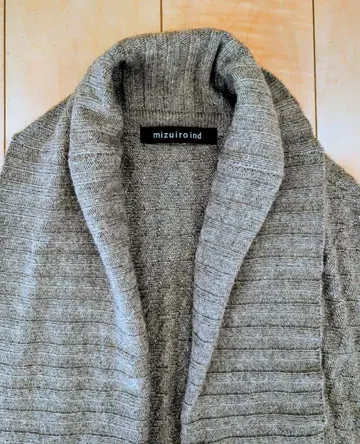 미즈이로 인드 그레이 니트 가디건 코트