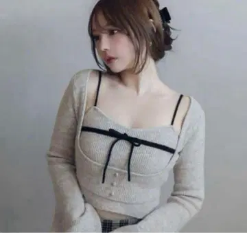 ANDMARY Natalie ribbon set 모카 안드마리