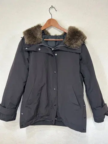 지나시스 다운 자켓 페더 후드 모즈 코트