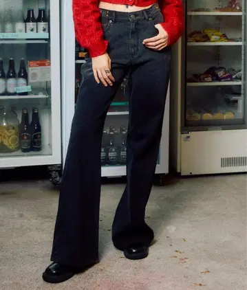 ACLENT 그라데이션 J/W 세미 플레어 데님 팬츠