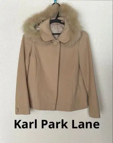 Karl Park Lane 베이지 후드 부착 숏코트 5호