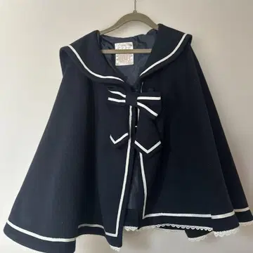 시크릿허니 네이비 케이프 코트