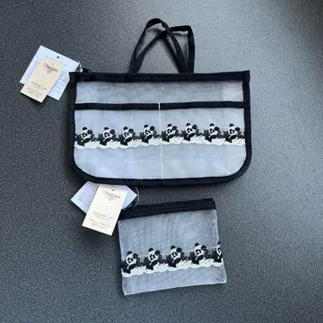 새상품 미사용 긴자와 레이스 메쉬 파우치 백 인 백과 파우치 2세트