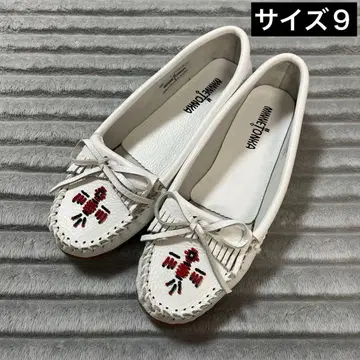 미네통카 썬더버드 모카신 흰색 화이트 9 26cm 25.5cm