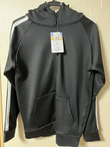 AOKI 남성용 블랙 풀 집업 후드티 M