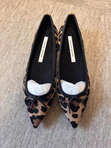 레오파드 무늬 포인트 발레 슈즈