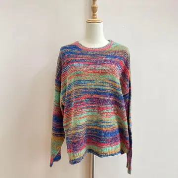 kutir 그라데이션 오버 사이즈 니트 F 드롭 숄더 멀티