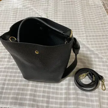 마라토 / 블랙 가죽 버킷백