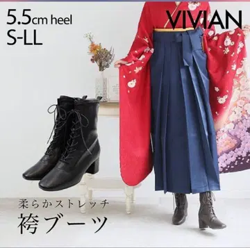 VIVIAN 블랙 스트레치 부츠 L 사이즈 5.5cm 힐