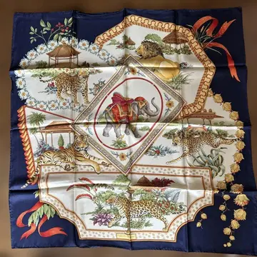 Salvatore Ferragamo 실크 스카프 네이비