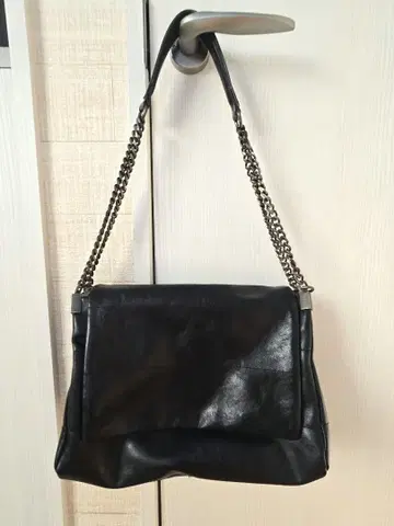 ZARA 블랙 가죽 숄더백 대용량 자라