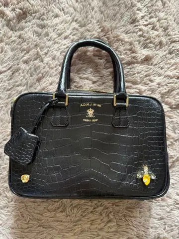 ADMJ 크로커다일풍 블랙 핸드백