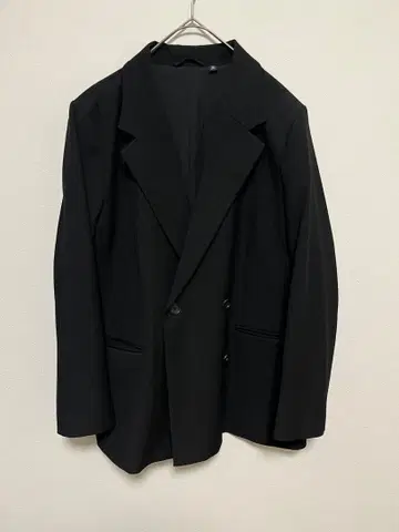 GU 블랙 더블 브레스트 테일러드 자켓