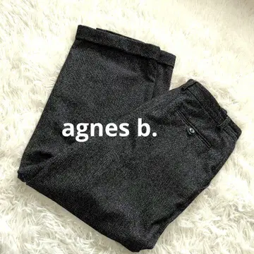 agnes b. 에네스베 울 혼방 캐주얼 팬츠 36 루즈핏