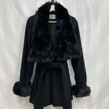 [ Delyle NOIR ] 퍼 달린 롱 코트 M