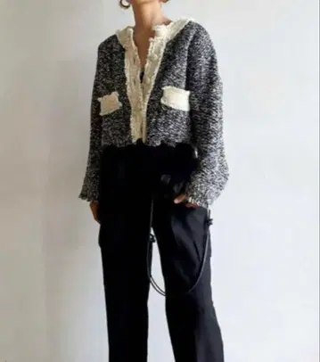 새상품급 SEAROOMLYNN 노카라 트위드 자켓