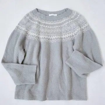 셀프 서비스 노르딕 무늬 니트 스웨터 포근포근 올 패턴 캐주얼 M