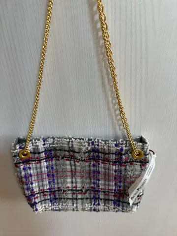 교토 SEIJIRO 트위드 체크 무늬 숄더백
