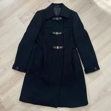 19.70 GENUINE WEAR 블랙 캐시미어 혼방 롱 코트