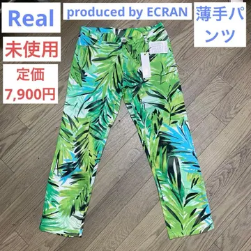 [ 미사용 ] 여성용 팬츠 Real by ECRAN 얇은 소재 그린 S