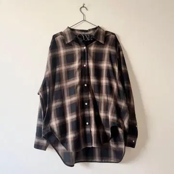 Spick&Span 2025AW 메탈 버튼 TR 체크 루즈 셔츠