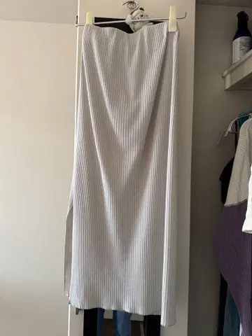 NOBLE 골지 타이트 스커트 36 그레이B