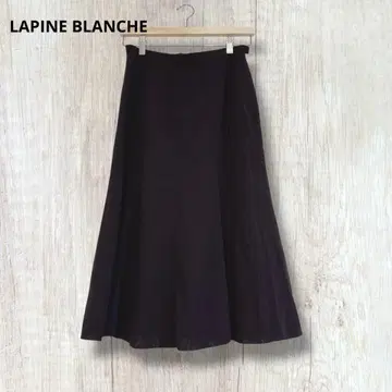 [라핀] 플레어 스커트 무릎 아래 울 100% 브라운 9호