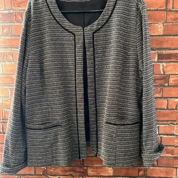 노카라 자켓 4L 블랙/화이트