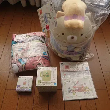 스미코구라시 제일복권 봉제 인형과 담요 외 5종 세트
