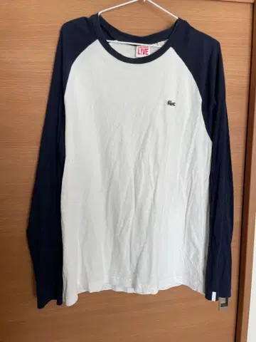 LACOSTE LIVE 긴팔 T셔츠 L 화이트/네이비