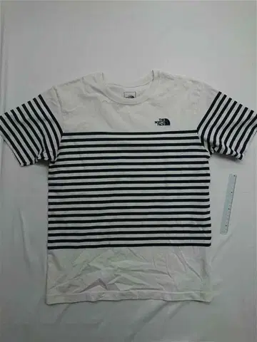더 노스페이스 보더 티셔츠 남성용 L 사이즈 화이트 계열