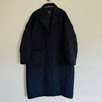 유니클로 C UNIQLO C 퍼프 테크 오버 사이즈 코트 L 블랙 블랙