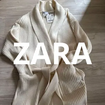 아이보리 리브 롱 가디건