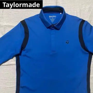 테일러메이드 긴팔 피케 셔츠 파랑/블랙 M 골프 블루 블랙