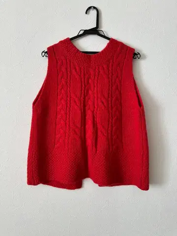 택 포함 새상품 울 아란 니트 베스트 F 사이즈